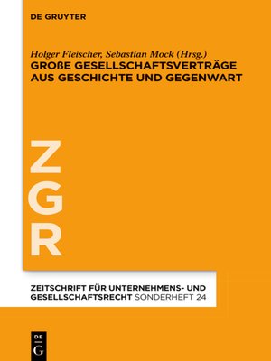 cover image of Große Gesellschaftsverträge aus Geschichte und Gegenwart